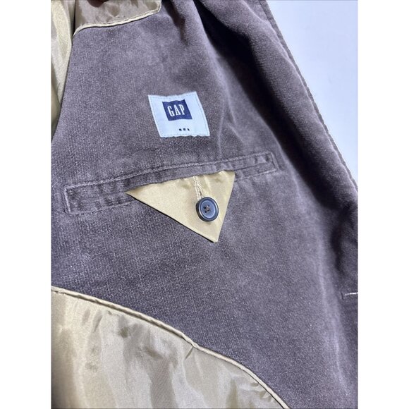 Gap Men XL Brown Suede Cotton Academia Y2K VTG Preppy 2-Button Blazer Grandpa - Picture 8 of 13